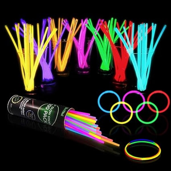 100 Lysstavar i Bulk - Festtillbehör - Glow in the Dark Kul Fest