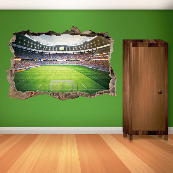 3D Väggdekal för Vardagsrum, 3D Fotbollsarena Väggdekaler,