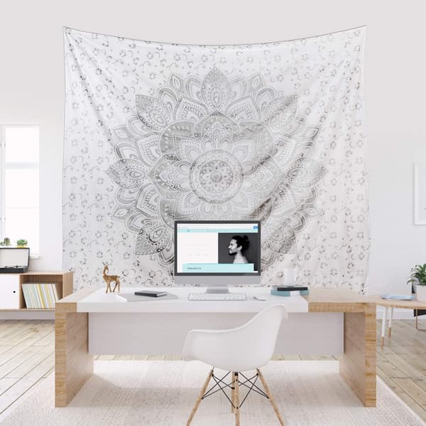 130x150cm Bohemsk Mandala Veggteppe for Naturdekor