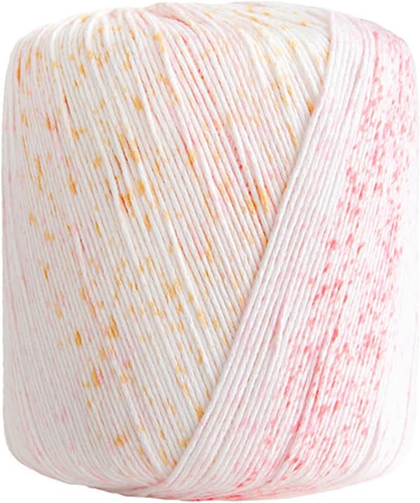 ##/Bomullsvirkade garnbollar - rosa vit, tjock flerfärgad ##/