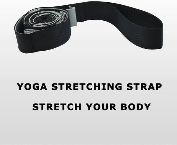 Yogastrikk, yogabelte, hjemmetrening, daglig tøying Black