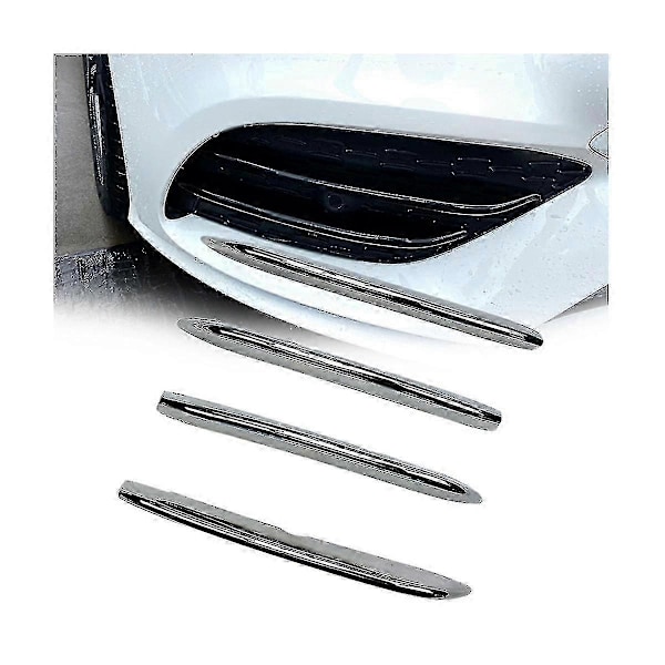 4 stk. Frontfanger Tåkelys Grill Trim Strips For Cla200 Cla 260 2020-2023 Dekorasjonsklistremerke