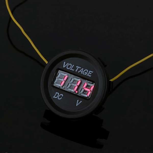 Universal 12 - 24V Vandtæt Digital Voltmeter Rød LED Til Bil Motorcykel