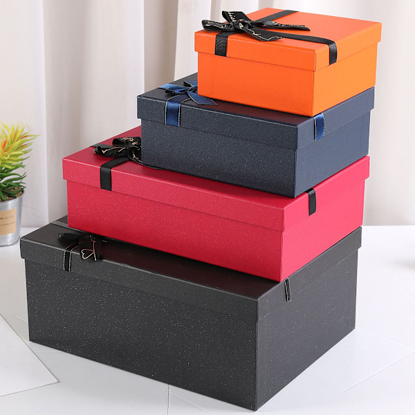 ##/Smuk Dig Orange Kraft Gaveæske 2 stk. - Tom gaveæske 14*12*5.5cm - Nem at samle gaveæske til fester fødselsdage bryllupper begivenheder.##/