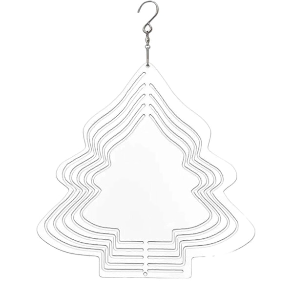 Sublimation Vindspinder DIY Varmeoverførsel Aluminium 3D Vindklokke Indendørs Udendørs Have Gårdhave Veranda Metal Hængepynt Christmas Tree
