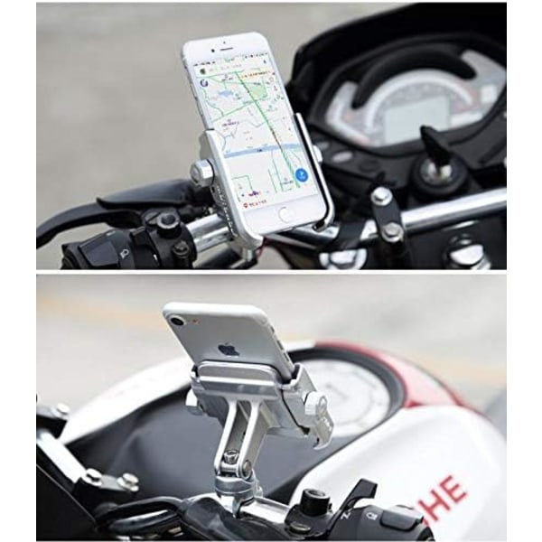 Hopeanvärinen älypuhelinteline Motorcycle Bike Bicycle Installe