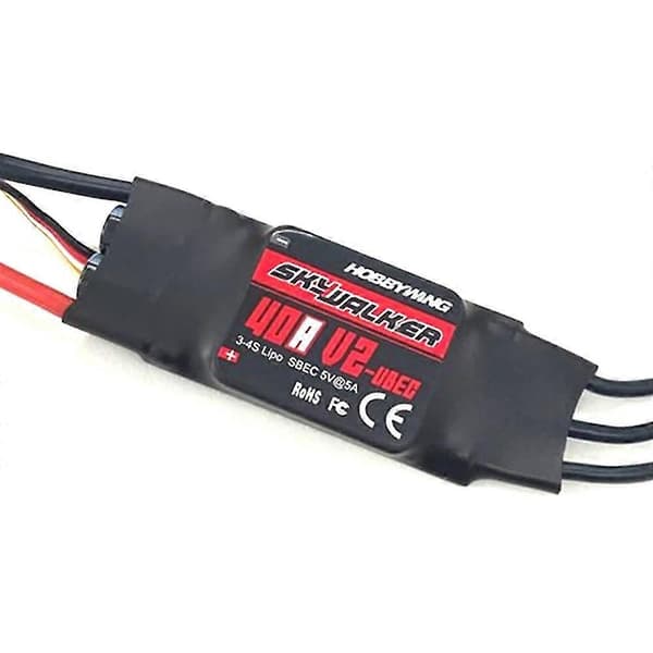 Hobbywing Skywalker 40A V2 UBEC 3-4S harjaton ESC 5V/5A BEC-tuella, tukee peruutusjarrua ja hakutilaa