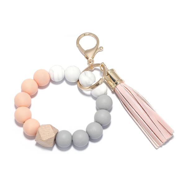 Rosa bilnøkkelring for kvinner, nøkkelring armbånd for jenter