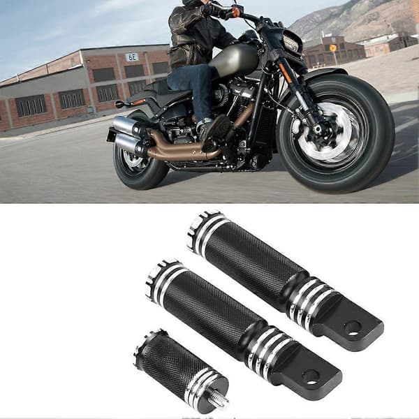 Par Forreste Bageste Motorcykel CNC Fodpinde Gearpedaler Fodstøtte Sort