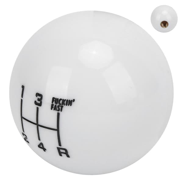 M12x1.25 Girskiftknott Hode 5-trinns Slitesterk med 3 Adaptere Universelt Biltilbehør (Hvit)