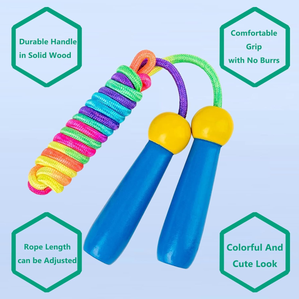 Hopprep för barn (röd), [2-pack] Justerbar bomullsrep med W