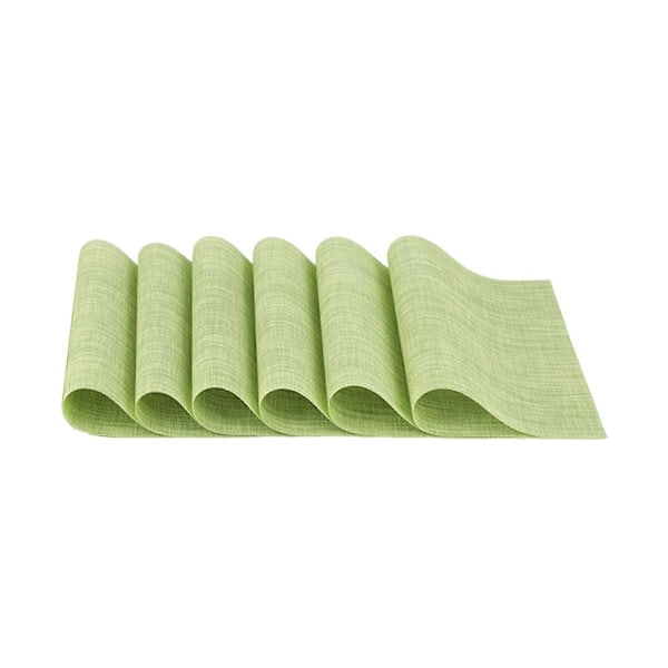 6-pack Placemats Set PVC Vävda Halkfria Bordstabletter Tvättbara Värmebeständiga Inomhus Utomhus Bordstabletter för Restaurangbord 30x45cm C