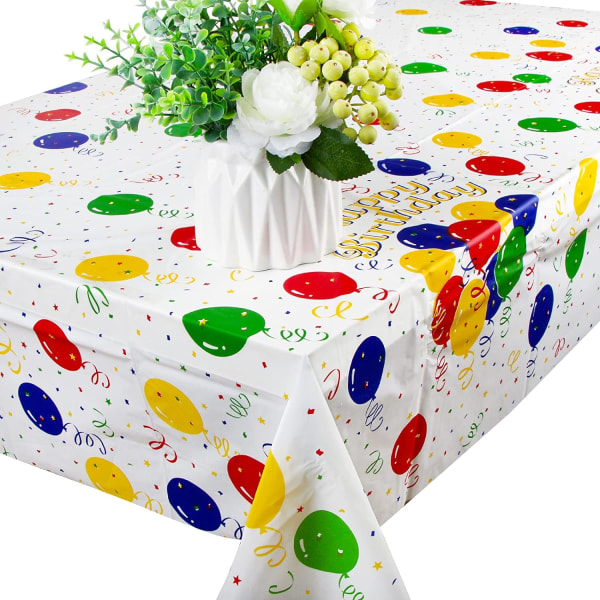 2 st Födelsedagsfest Bordduk Vattentät 137x274cm Plast Rektangel