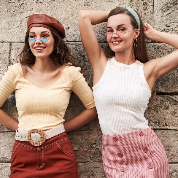 2 Paria Vintage-tyylisiä Soikeita Aurinkolaseja Pienet Soikeat Aurinkolasit Mini Pyöreät