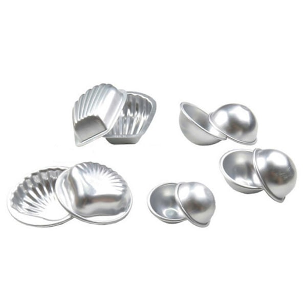 Badebombeforme Geometrisk Form Bærbar Aluminiumslegeringsskal Hjerteformet Bageform til Dessert Hus 1