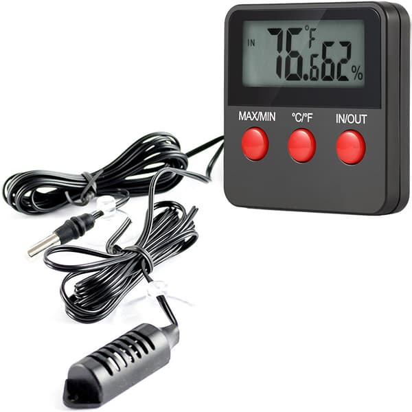 Thermometer World Digital Kyl/Frysskåpstermometer med Alarmfunktioner och Max/Min Temperaturinställning