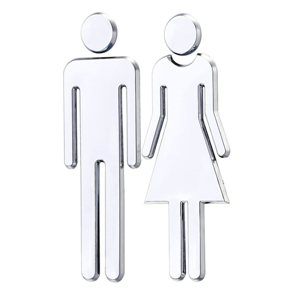 1 pari (12 cm) wc-kylttejä, miesten ja naisten wc-ovien tarroja