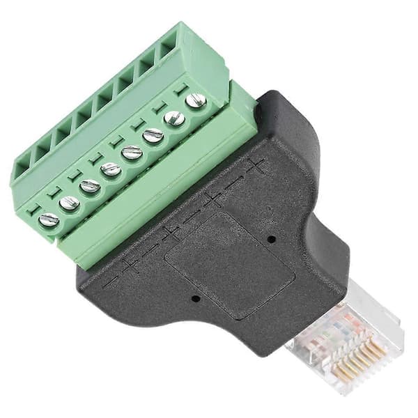 8P8C Ethernet RG-45 Hane till Terminal 8-Pin Digital Adapter Anslutningskonverterare