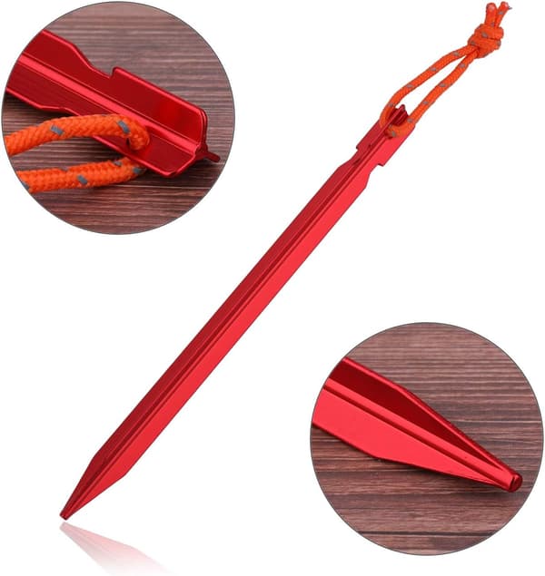 Sett med 12 teltplugger, campingteltplugger 18 cm med oppbevaringspose