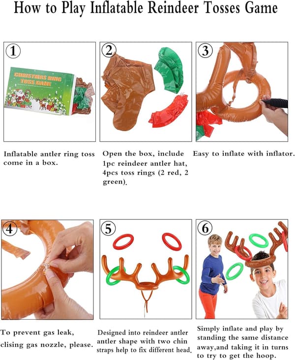 ##/Julparty-Kastspelet Uppblåsbar Renen Hörnhuva med Ringar##/