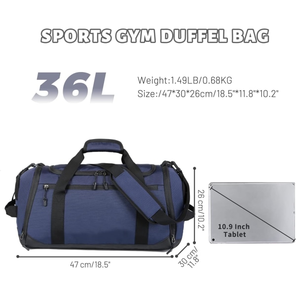 Sportsveske for menn Blå Reiseveske for kvinner Outdoor Sportsbag Boxin