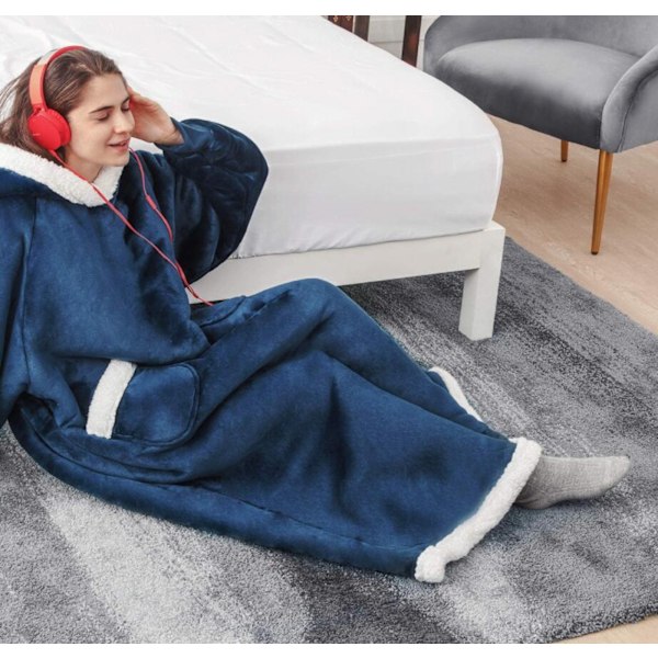##/Huva med Ärmar Mjuk Filt Helkroppsfilt 150CM Soffa Filt##/
