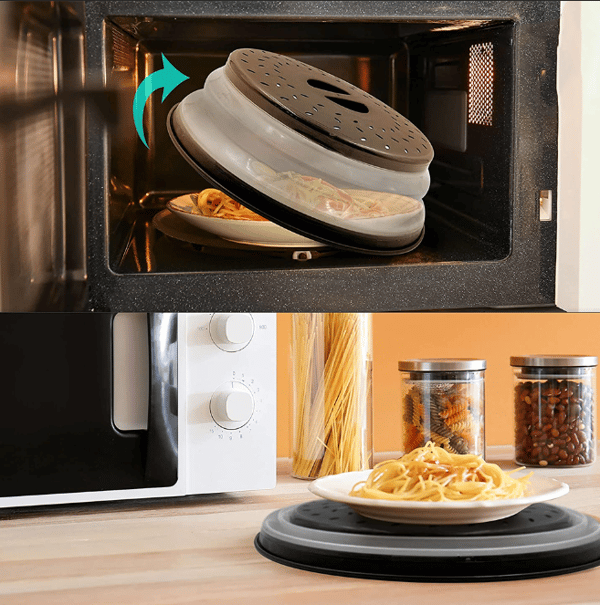 1 kpl Mikroaaltouunin Kupu - BPA-vapaa - 3in1 Mikroaaltouunin Kansi - Retracta