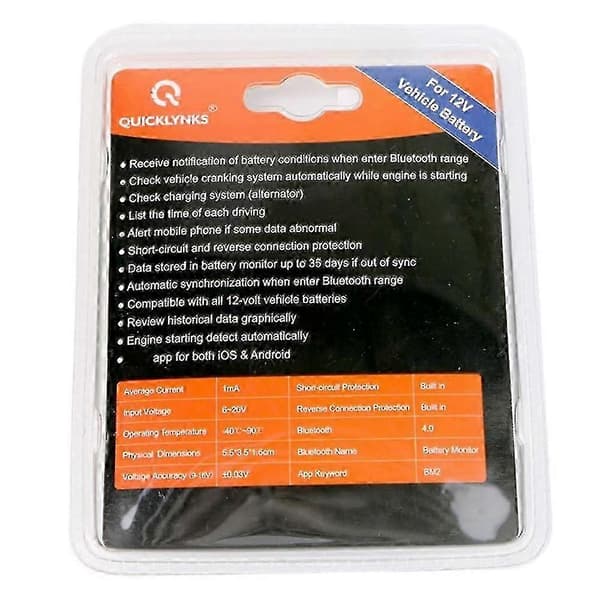 12v Bilbatteri Bluetooth 4.0 Diagnostisk Instrument Bm2 Batteriovervågnings Tester