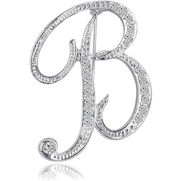 Bokstavsbroch Nål Initial Rhinestone Broch för Kvinnor Hantverk Si