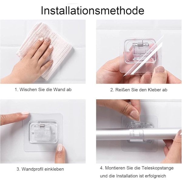 ##/12 stk. Selvklæbende Gardinstangsbeslag - 7×7cm, Gardinstangsbeslag##/