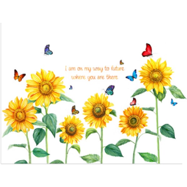Solsikke Vægstickers Sommerfugl Vægsticker Haveblomst