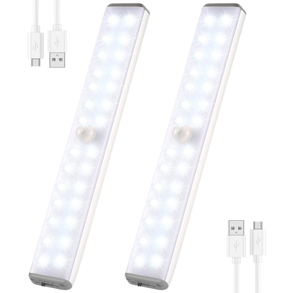 Trådløs Under-skaplys, 28 LED USB Bevegelsessensor Kjøkken L