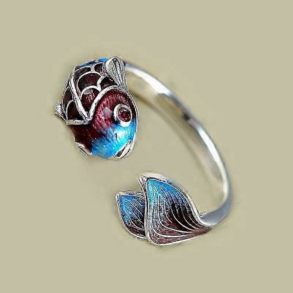 Koi Ring, Justerbar klassisk design för kvinnor med färgstarka detaljer för lycka