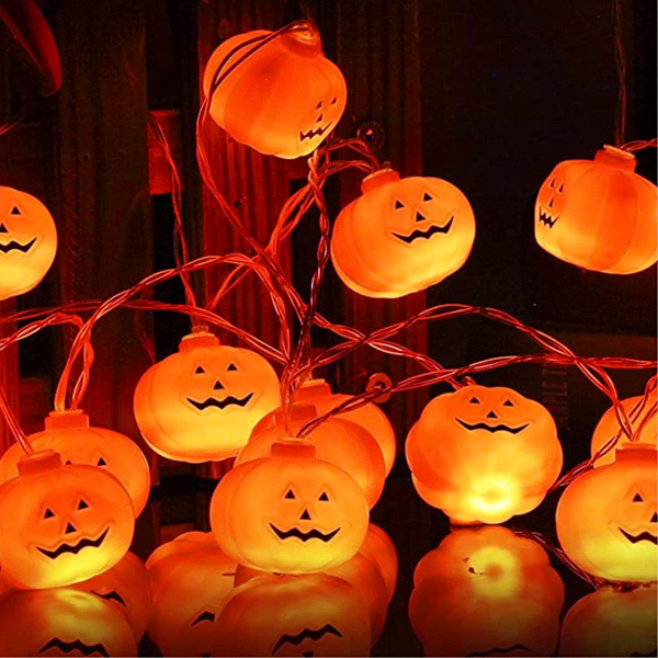 Halloween Lyslenke, 3M 20LED Lysende Gresskar Halloween Lys