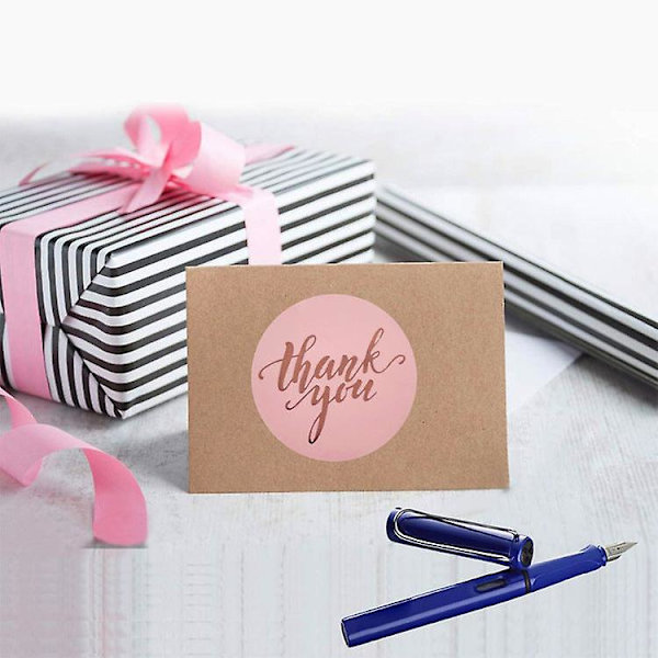 3x500 st juldekaler rulle?etiketter rosa varm roséguld tack present dekoration tätning&