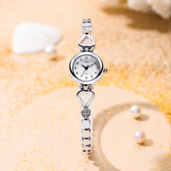 ##/Kvindes Quartz Ur med Moderperle Skive Analog Visning og Armbånd##/