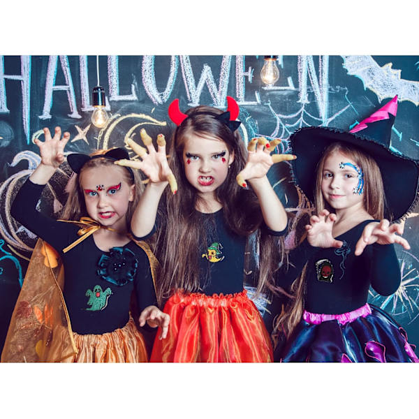 Sæt med 16 Halloween-tema Brodererede Stryge-på-lapper - Assorteret