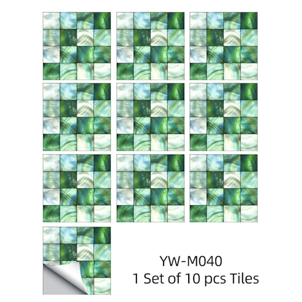 Kakeldekaler mosaik kakeldekaler i ett set om 10