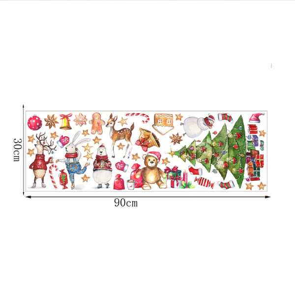 Jul Fönster Väggdekaler Jultomte Renar Väggdekaler Jultåg