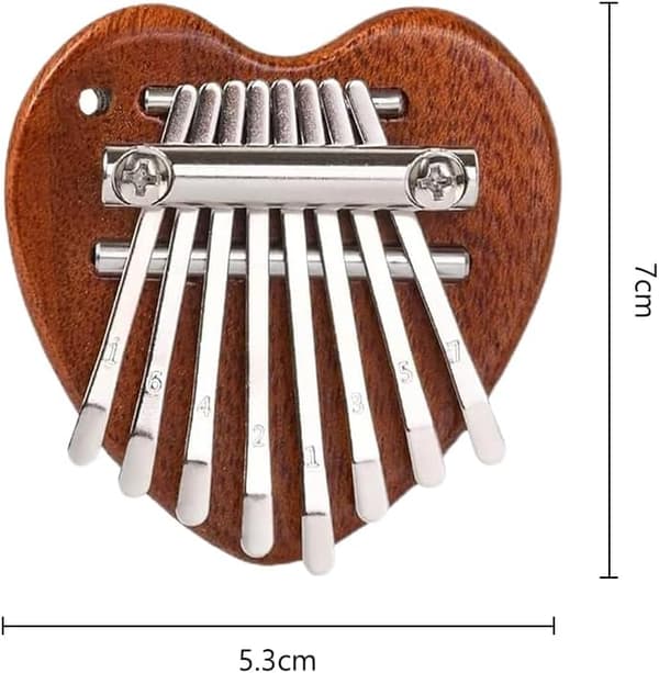 1 Stykke (Trehjerte) 8-Tast Kalimba, Limba, Barneinstrument