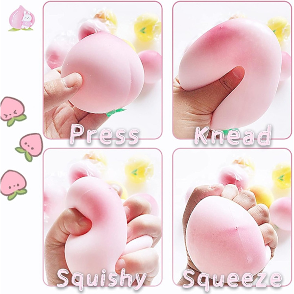 Fluffig stressboll persika klämboll (rosa), rolig degboll sens