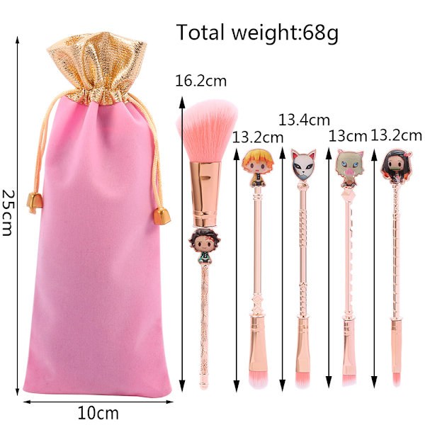 Animation Makeup Brush Set - 5 stk Kreative