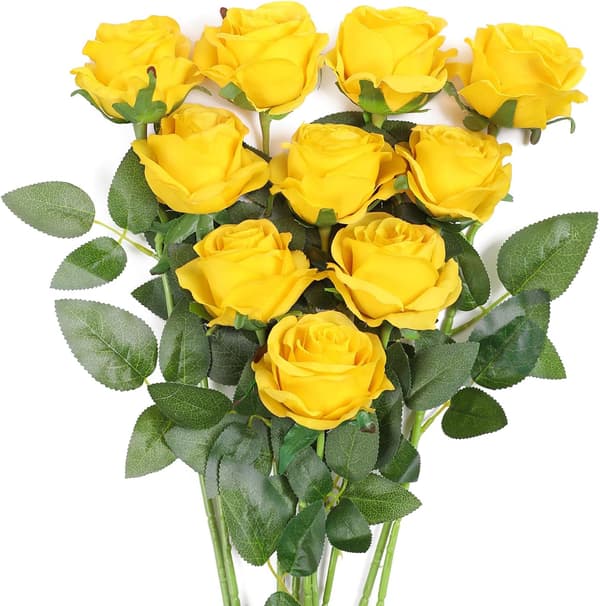 Kunstig Rose Silkeblomster Bukett Hjem Kontor Bryllup Arrangement