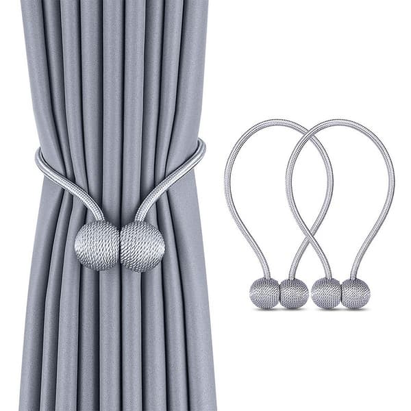##/2 Gardinband Magnetiska Gardinband Magnetisk Fläta Gardinknapp (Grå)##/