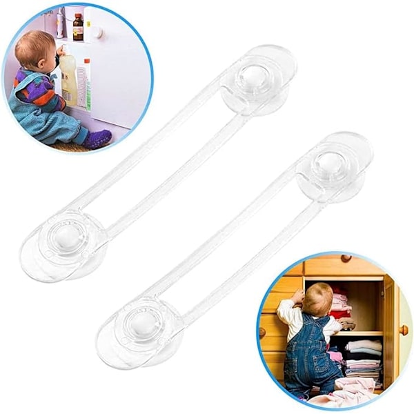 8-pack Baby Säkerhetslås (11,3 cm), Transparenta Barnsäkra Skåpslås