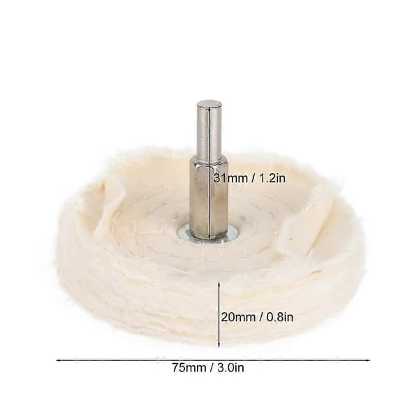 10 st T-typ Bomullstyg Skaft Polering Slipning Polerhjul Verktyg För Smycken (75mm)