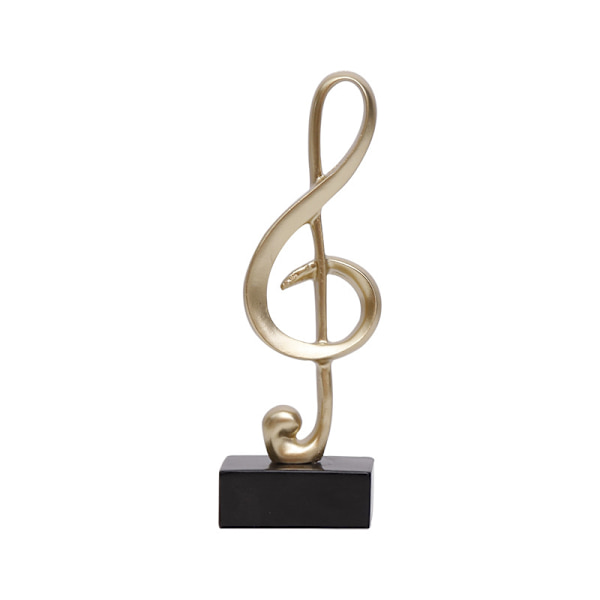 3 stk. Musikknote Statuedekorasjon Skulptur Resin Figur Kunst Gull 17cm