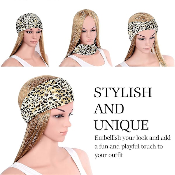 Hårband för damer, multifunktionellt hårband, multi-styl Leopard