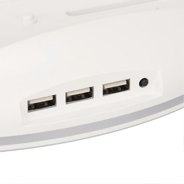 LED Vertikal Stativ Stilig Plug and Play Konsolldokk med 3 USB2.0-porter Fargerikt Lys for PS5-konsoller Hvit