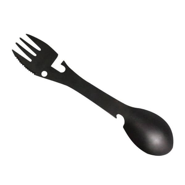 ##/(Svart) 3-i-1 Rostfritt Stål Bestick Gaffel Sked##/